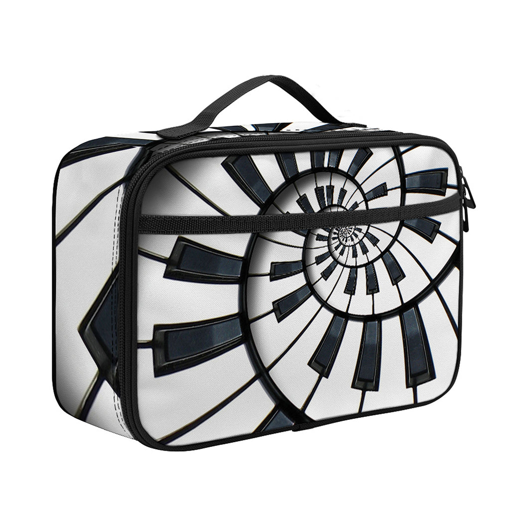Spiral Piano Keyboard Print Portable Lunch Bag