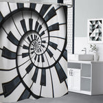 Spiral Piano Keyboard Print Premium Shower Curtain