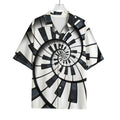 Spiral Piano Keyboard Print Rayon Hawaiian Shirt