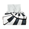 Spiral Piano Keyboard Print Rectangle Tissue Box Cover
