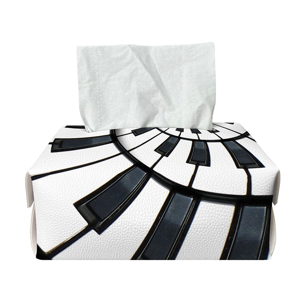 Spiral Piano Keyboard Print Rectangle Tissue Box Cover