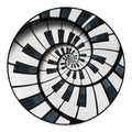 Spiral Piano Keyboard Print Round Floor Mat
