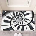 Spiral Piano Keyboard Print Rubber Doormat