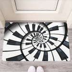 Spiral Piano Keyboard Print Rubber Doormat