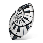 Spiral Piano Keyboard Print Rugby Ball