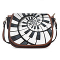 Spiral Piano Keyboard Print Saddle Bag