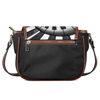 Spiral Piano Keyboard Print Saddle Bag