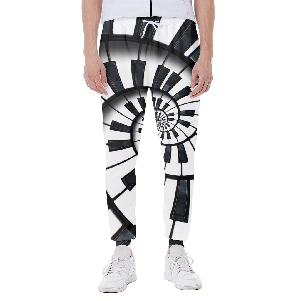Spiral Piano Keyboard Print Scuba Joggers