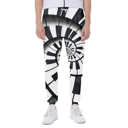 Spiral Piano Keyboard Print Scuba Joggers