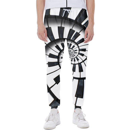Spiral Piano Keyboard Print Scuba Joggers