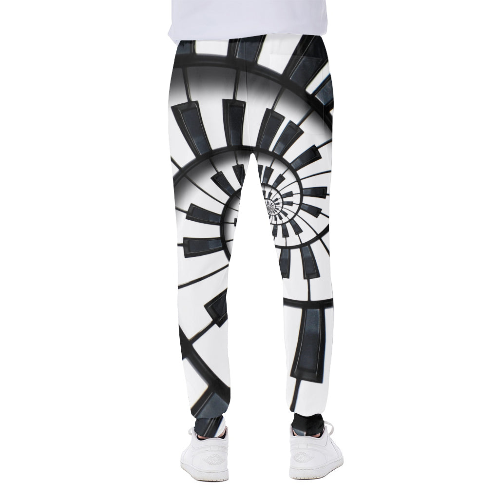 Spiral Piano Keyboard Print Scuba Joggers