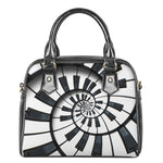 Spiral Piano Keyboard Print Shoulder Handbag