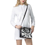Spiral Piano Keyboard Print Shoulder Handbag