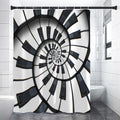 Spiral Piano Keyboard Print Shower Curtain