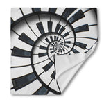 Spiral Piano Keyboard Print Silk Bandana