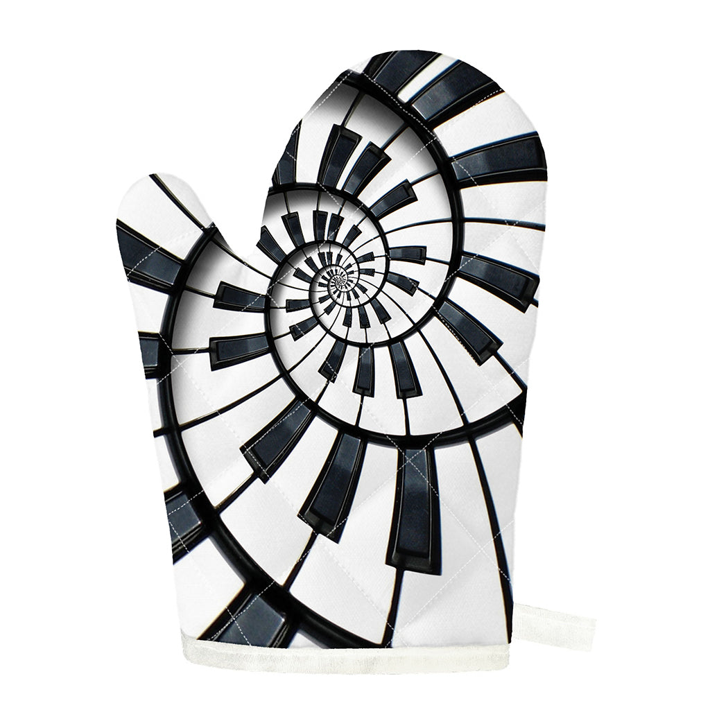 Spiral Piano Keyboard Print Single Oven Mitt