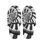 Spiral Piano Keyboard Print Slippers