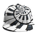 Spiral Piano Keyboard Print Snapback Cap