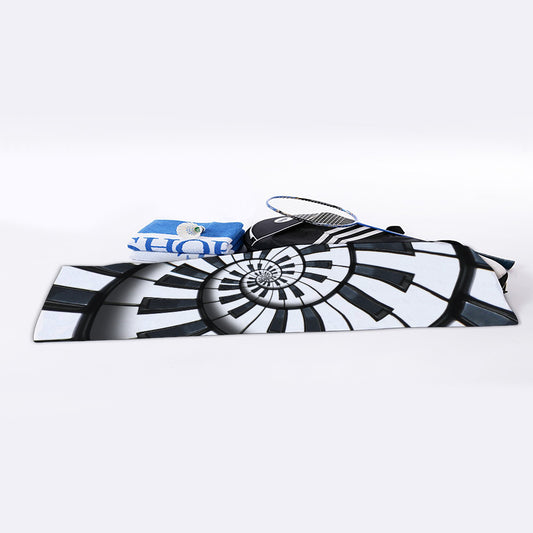 Spiral Piano Keyboard Print Sports Towel