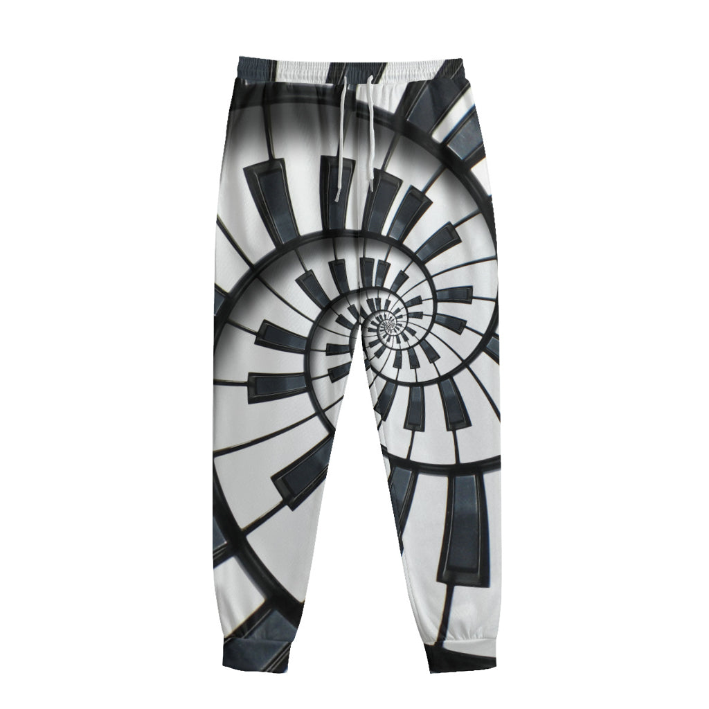 Spiral Piano Keyboard Print Sweatpants