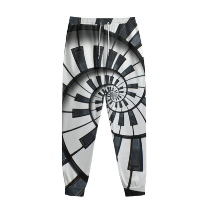 Spiral Piano Keyboard Print Sweatpants