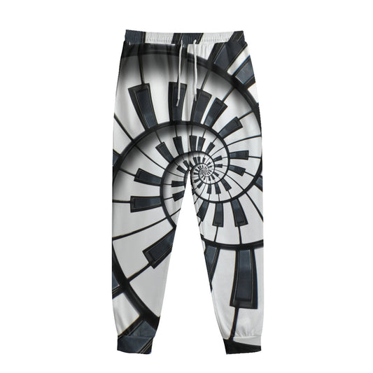 Spiral Piano Keyboard Print Sweatpants