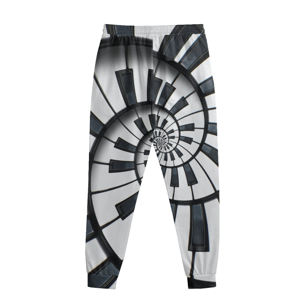 Spiral Piano Keyboard Print Sweatpants