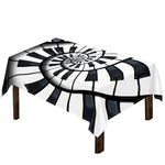 Spiral Piano Keyboard Print Tablecloth