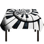 Spiral Piano Keyboard Print Tablecloth