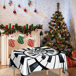Spiral Piano Keyboard Print Tablecloth