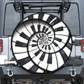 Spiral Piano Keyboard Print Tire Cover