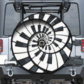 Spiral Piano Keyboard Print Tire Cover With Camera Hole