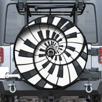 Spiral Piano Keyboard Print Tire Cover With Camera Hole
