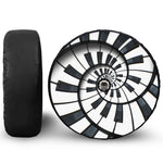 Spiral Piano Keyboard Print Tire Cover With Camera Hole