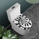 Spiral Piano Keyboard Print Toilet Lid Cover
