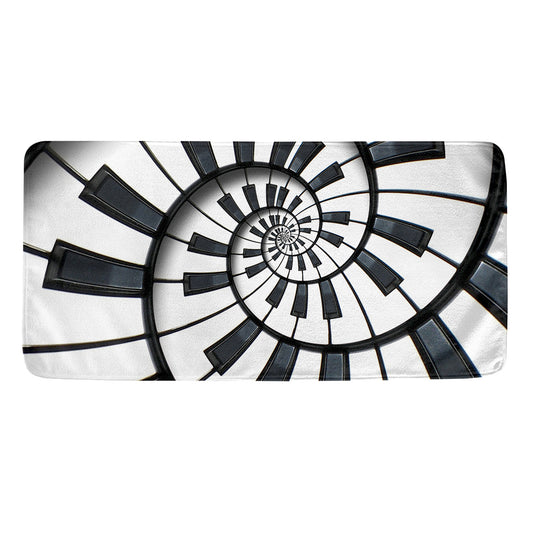 Spiral Piano Keyboard Print Towel