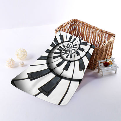 Spiral Piano Keyboard Print Towel