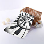 Spiral Piano Keyboard Print Towel