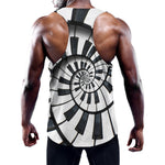 Spiral Piano Keyboard Print Training Tank Top