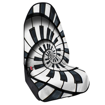 Spiral Piano Keyboard Print Waterproof Car Seat Cover