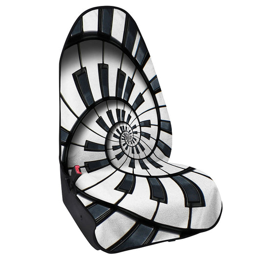Spiral Piano Keyboard Print Waterproof Car Seat Cover