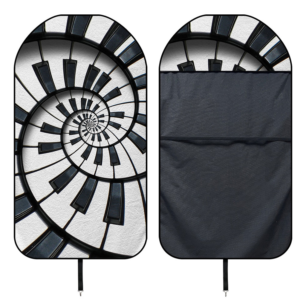 Spiral Piano Keyboard Print Waterproof Car Seat Cover