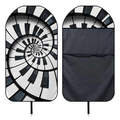 Spiral Piano Keyboard Print Waterproof Car Seat Cover