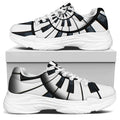Spiral Piano Keyboard Print White Chunky Shoes