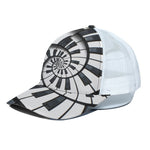 Spiral Piano Keyboard Print White Mesh Trucker Cap