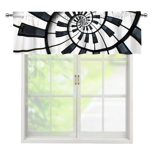 Spiral Piano Keyboard Print Window Valance