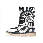Spiral Piano Keyboard Print Winter Boots