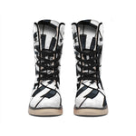 Spiral Piano Keyboard Print Winter Boots