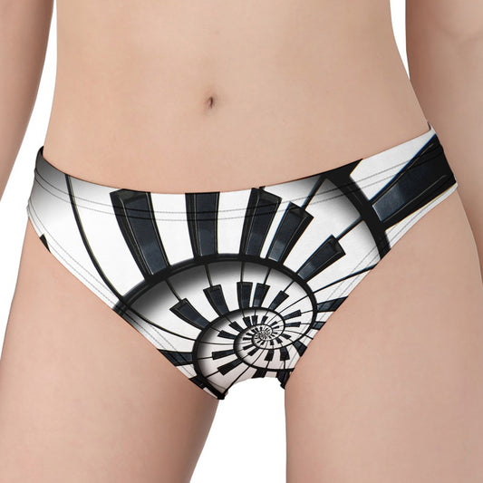 Spiral Piano Keyboard Print Women's Panties