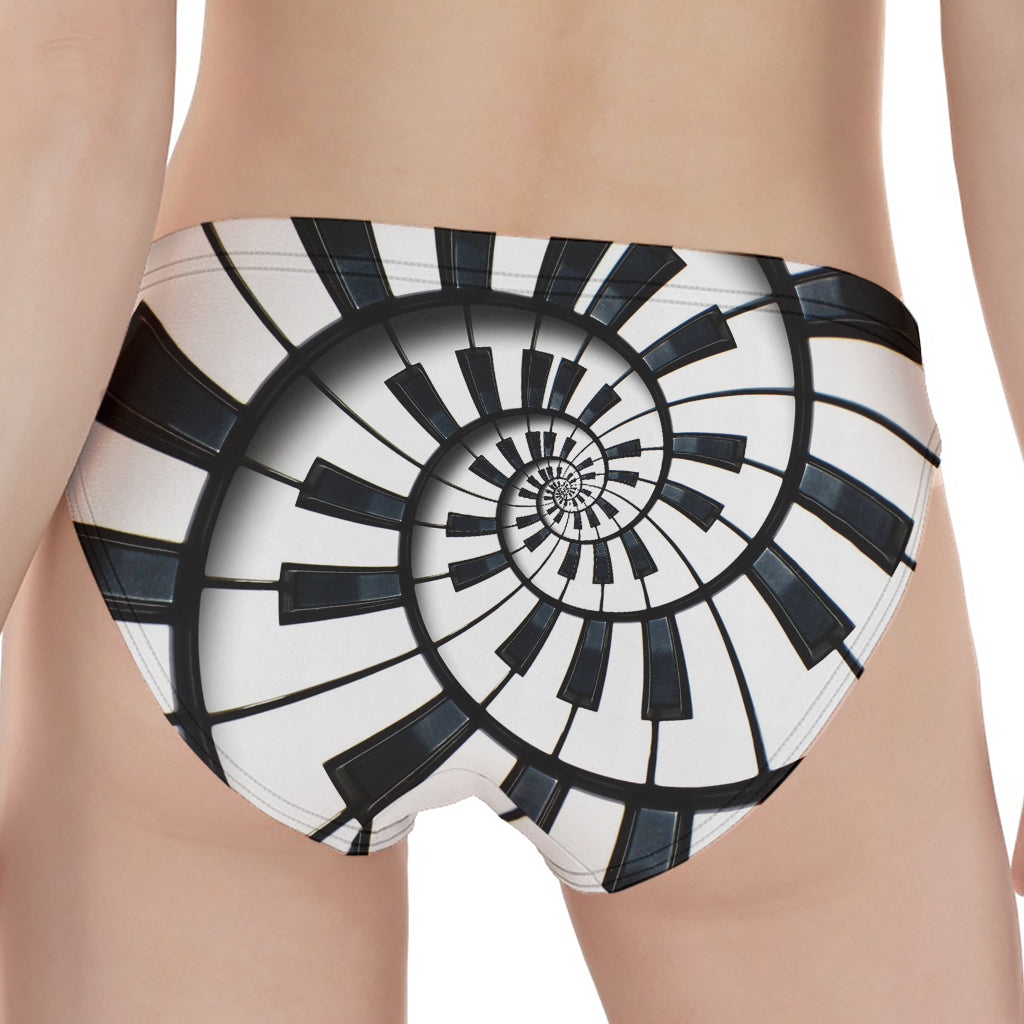 Spiral Piano Keyboard Print Women's Panties